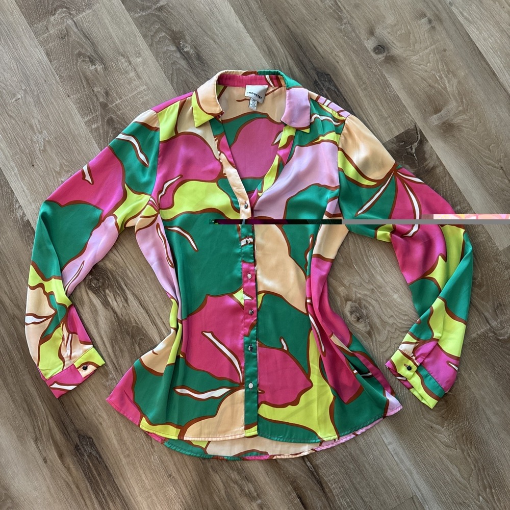 industry republic clothing‎ Wm Floral Button Down Spring Bright Cruise Wear S/p